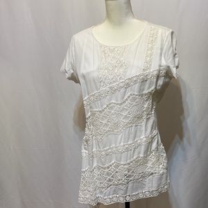 SUNDANCE NWOT CREAM COLORED EMBROIDERED COTTON TOP